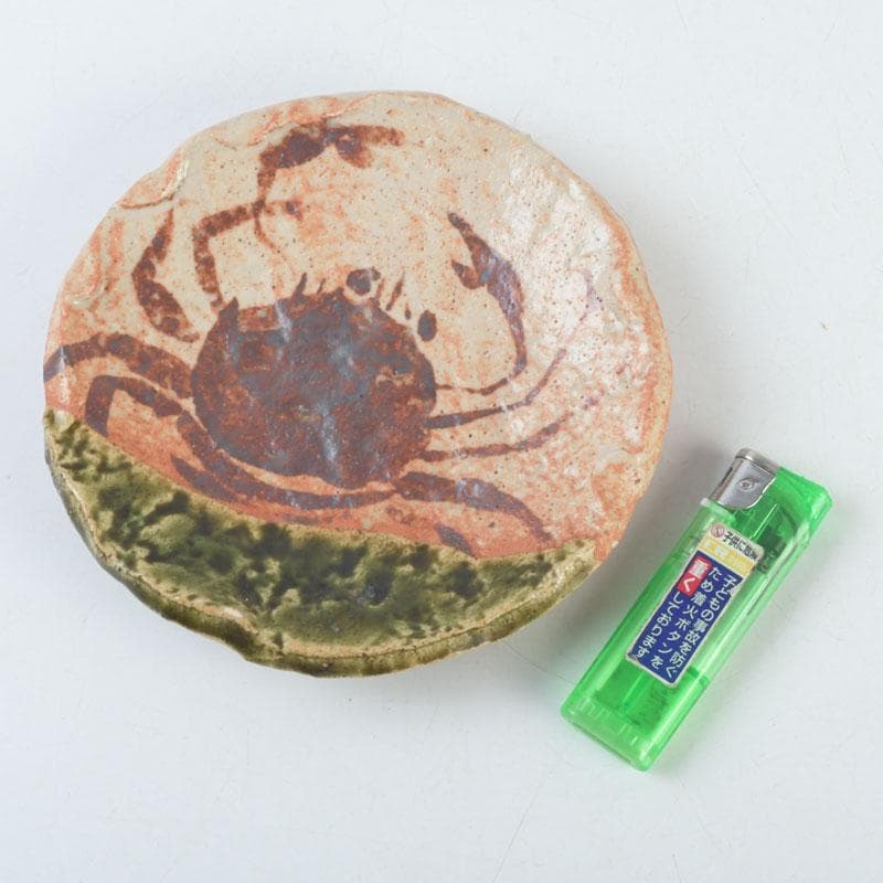 和食器 茶懐石 織部焼 蟹図 銘々皿 五客 C 9286