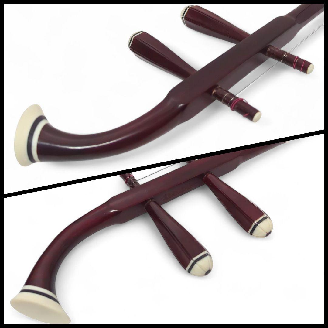 萬菊根製 二胡 優質紫檀 蛇本革 弓付き ケース付き