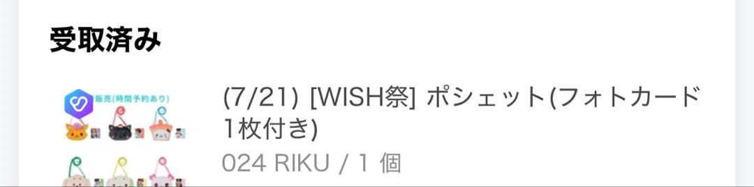 NCT WISH リク WISH祭 ポシェット