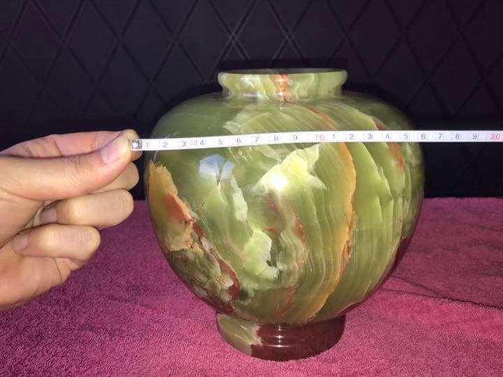 天然石瑪瑙メノウ飾り壺（置物）