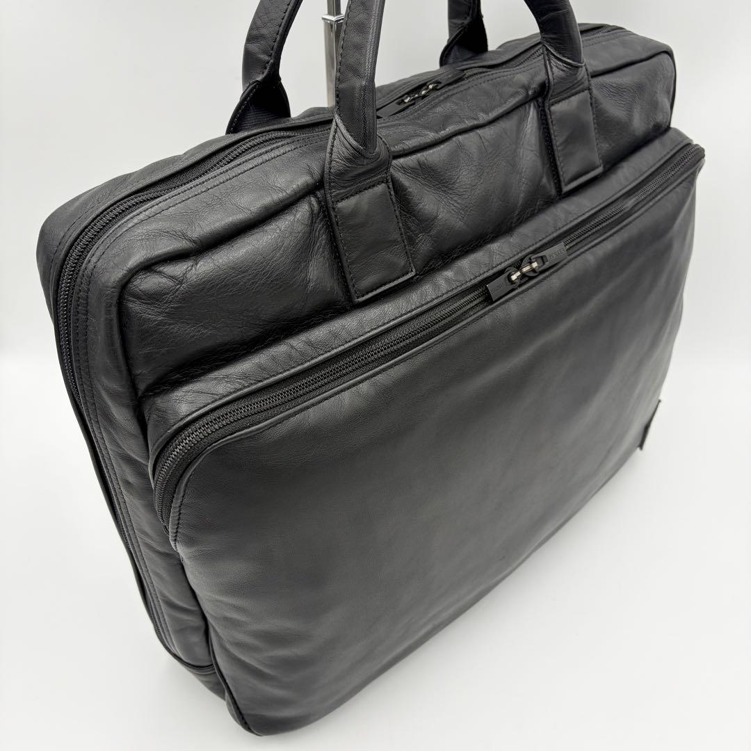 ポーター タイムブラック 2way ブリーフケース ショルダーバッグ 黒 レザー