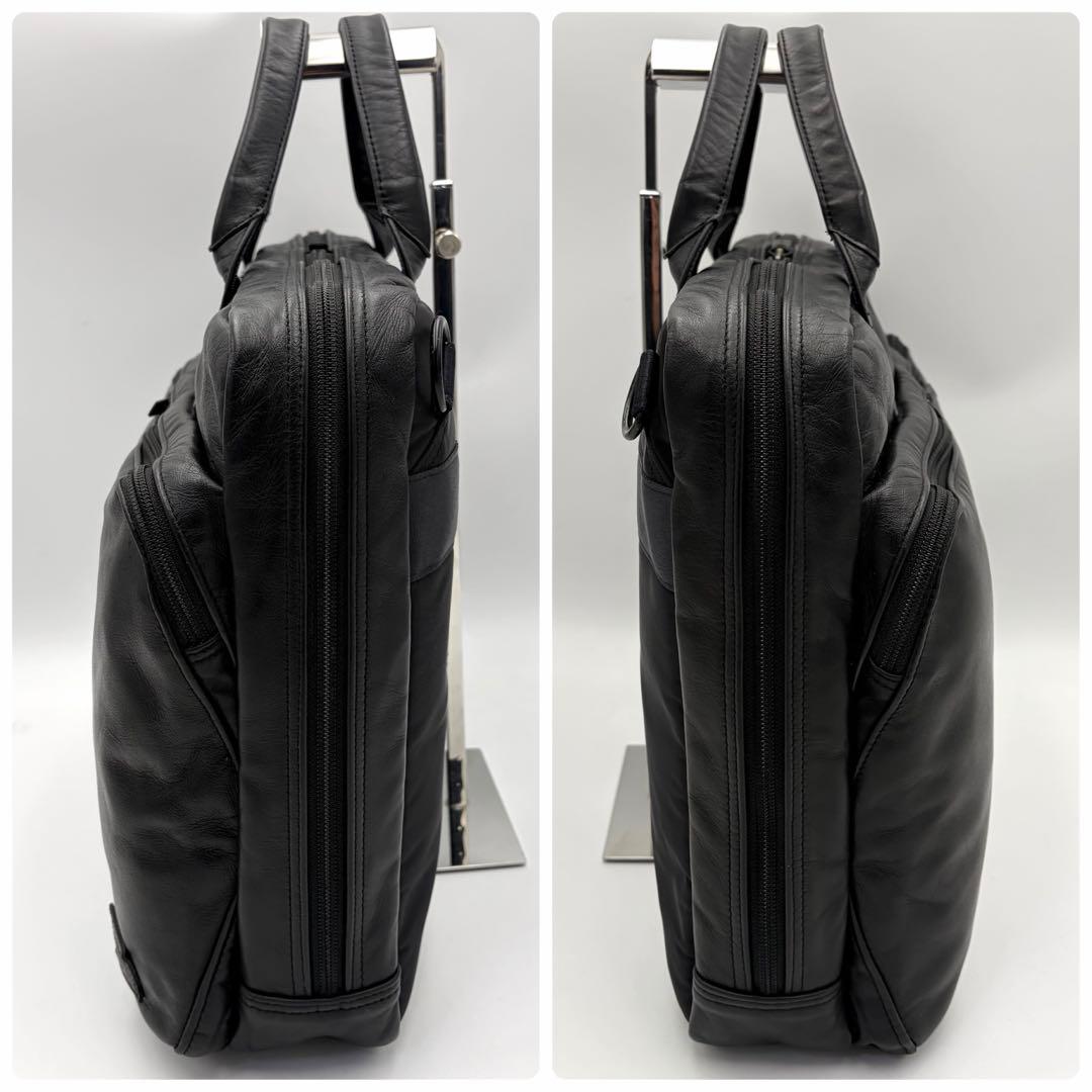 ポーター タイムブラック 2way ブリーフケース ショルダーバッグ 黒 レザー