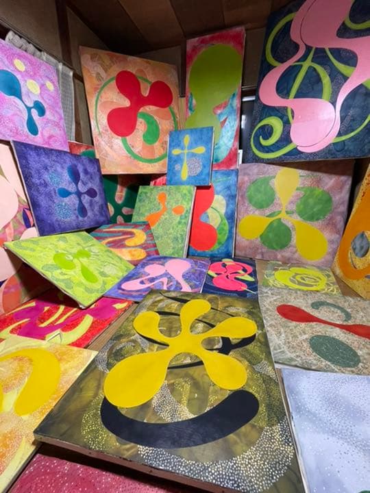 油絵　現代アート　Shu 朱　作者　あんどうまさひろ　油彩画 油絵 現代アート Shu 朱 作者 あんどうまさひろ 油彩画