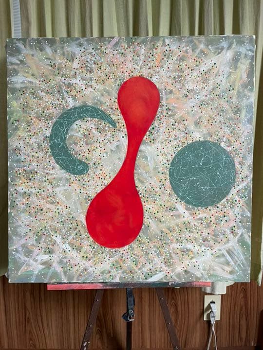 油絵 現代アート Shu 朱 作者 あんどうまさひろ 油彩画