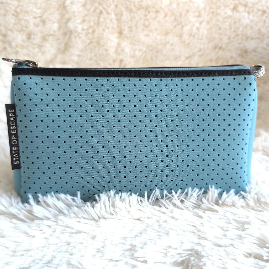 STATE OF ESCAPE ハンドバッグ 2WAY ポーチ付き ブルー
