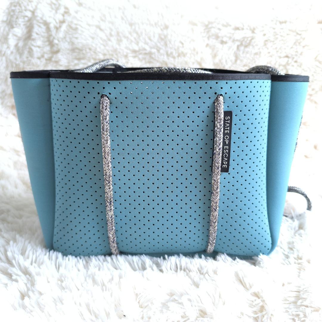 STATE OF ESCAPE ハンドバッグ 2WAY ポーチ付き ブルー