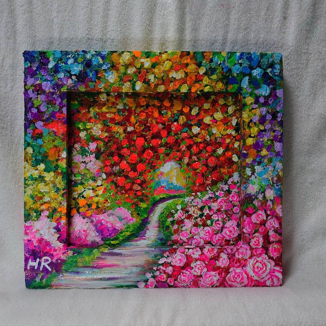 油絵 絵画【冬の朝日】