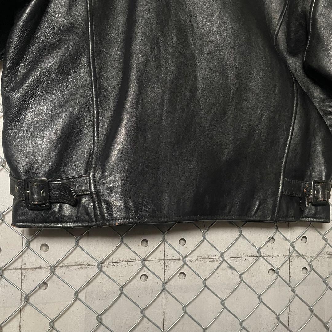 MIDCOAST ライダースジャケット 羊革 革ジャン 本革 短丈 黒 M