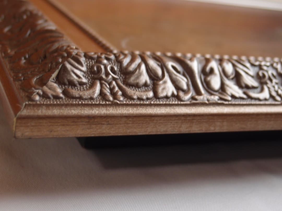 額装油絵「秋深し」寺島正人 作／荒安の里山風景／個展　F8