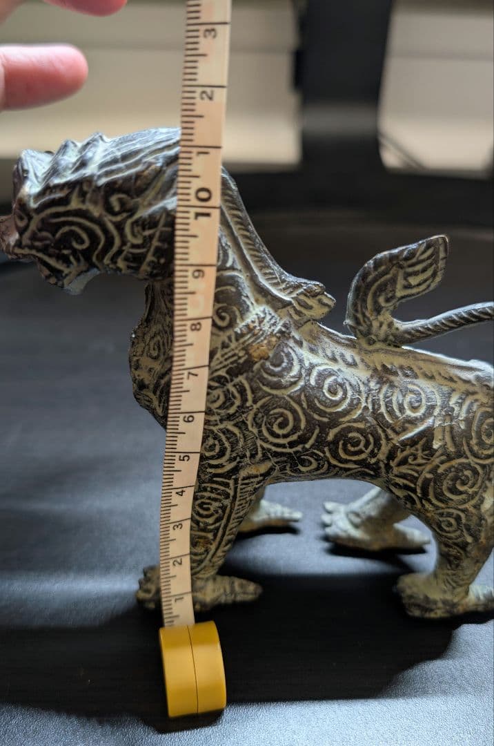 良品】青銅製 聖獣置物 時代物 骨董アンティーク 中国美術 麒麟