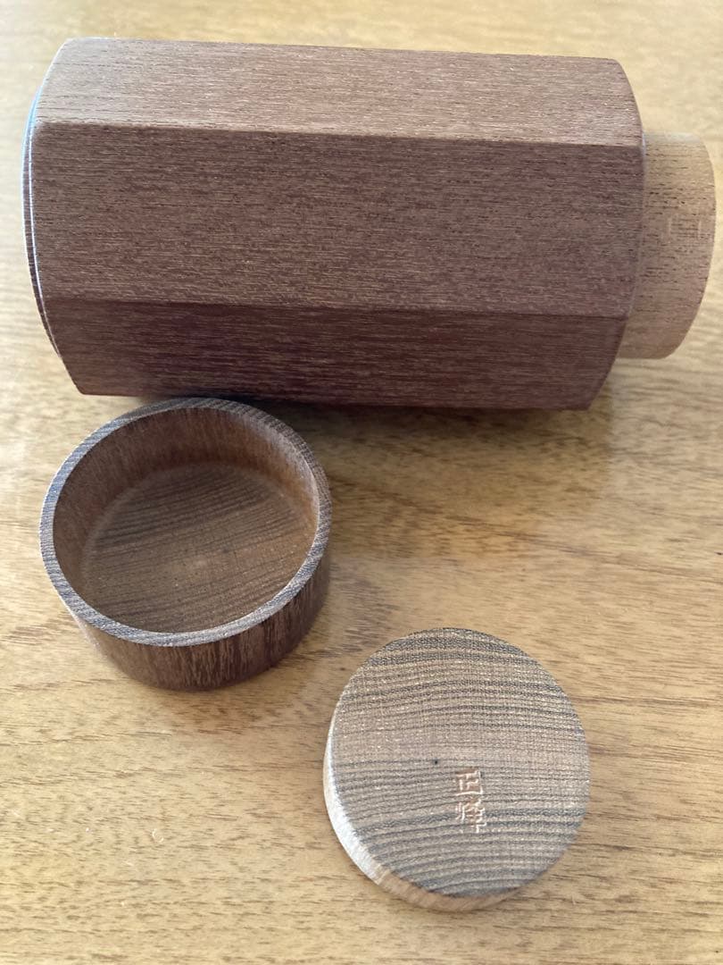 神代欅茶筒正峰作　千年の杢　木地師正夫作