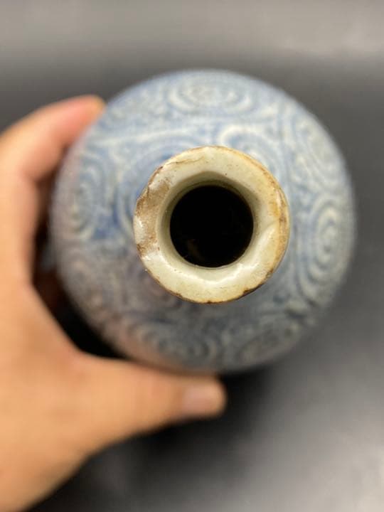 古伊万里 蛸唐草 27cm 鶴首 徳利 花入 一輪挿し 御神酒徳利