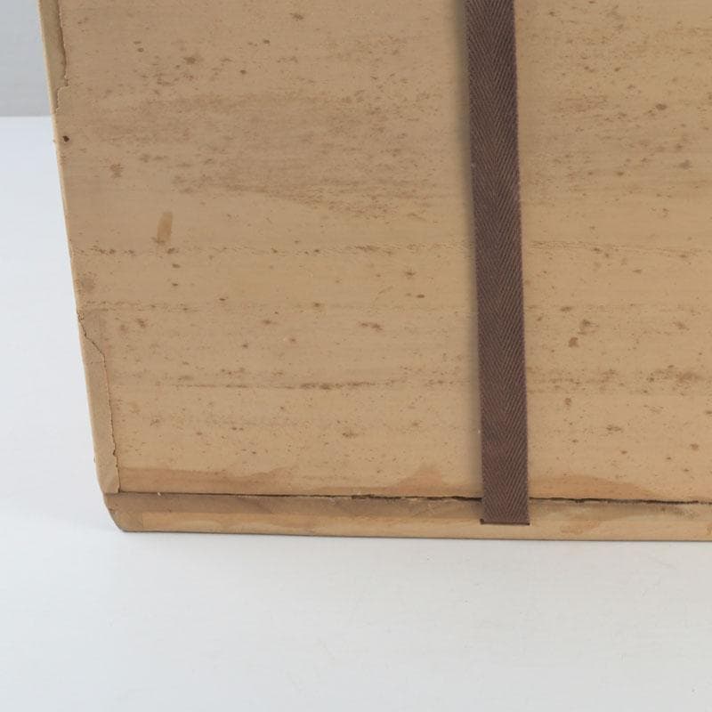 茶道具 釜師 菊池政光作 筋入平丸釜 共箱 V 9293A