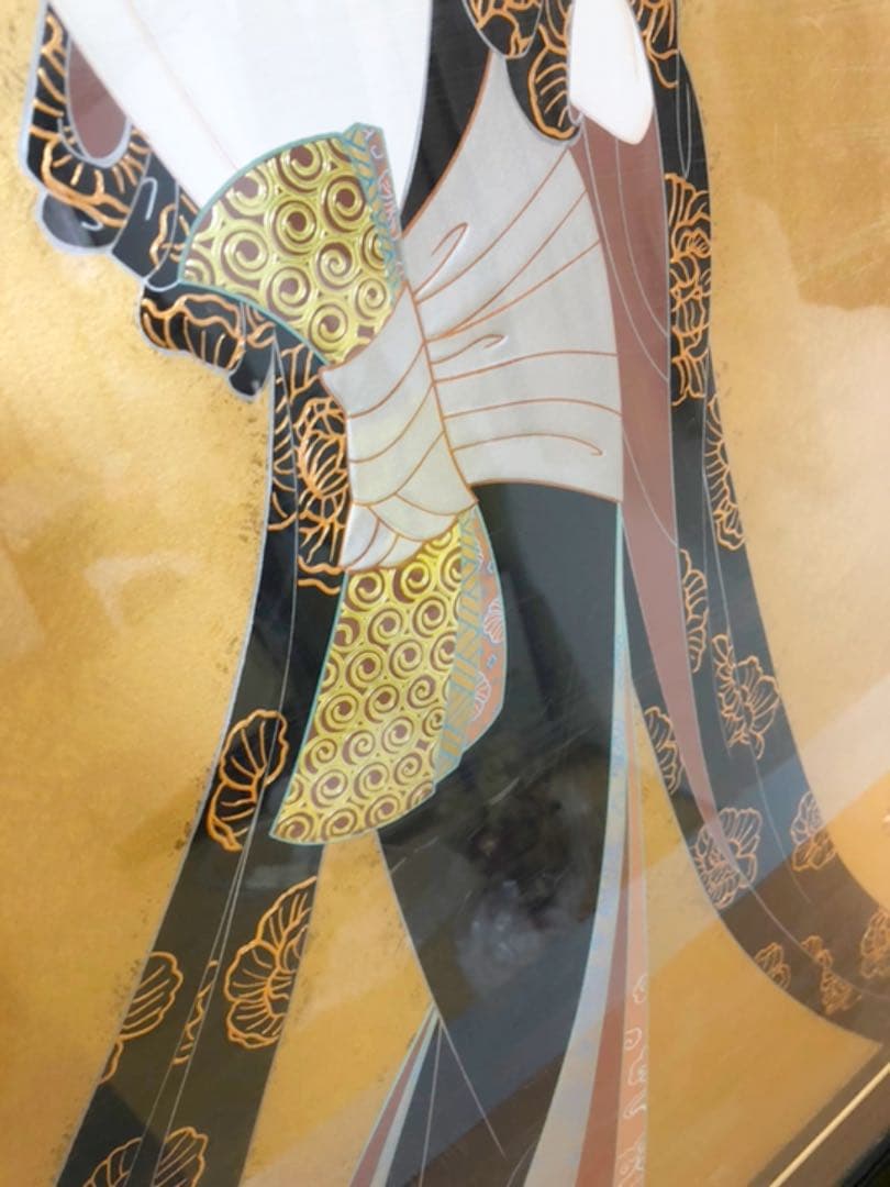 絵画 肖像画 版画 壁掛け額入り 骨董品 中国版画