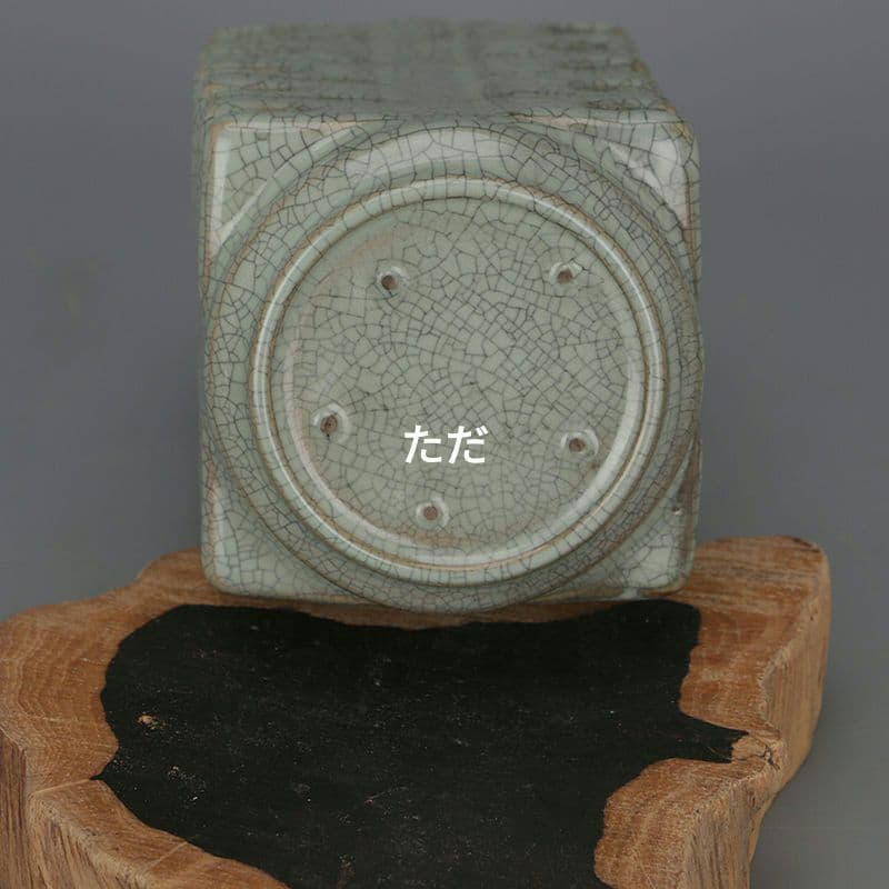 宋汝窯清涼寺開片琮式瓶 景徳鎮 陶磁器 装飾品 現代工芸品 美術品 置物