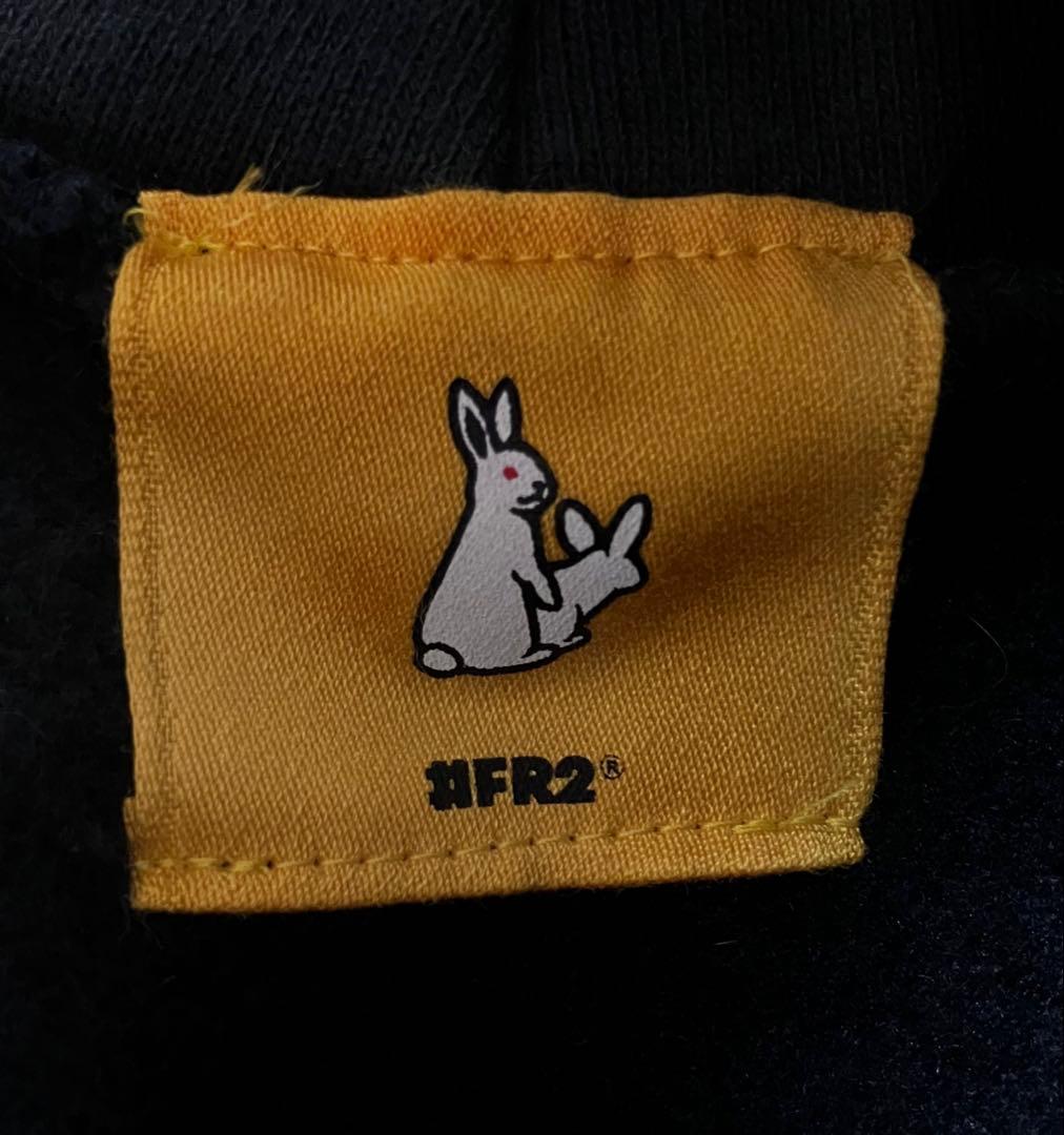 【人気即完売モデル】FR2 ブラック パーカー M うさぎロゴ 厚手