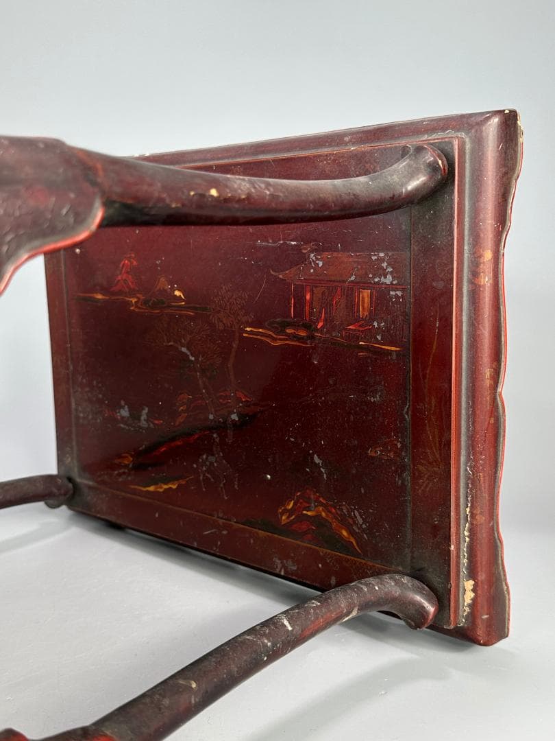 朝鮮古美術　李朝時代　李朝　漆塗卓　飾り台　香炉台　漆芸　時代卓　韓国美術