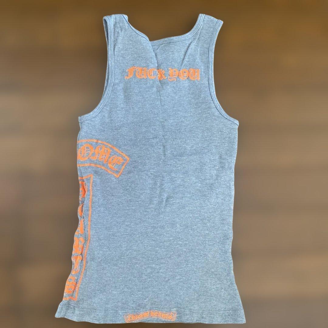 レア 正規 クロムハーツ 正規品　蛍光オレンジロゴ ビンテージ タンクトップ