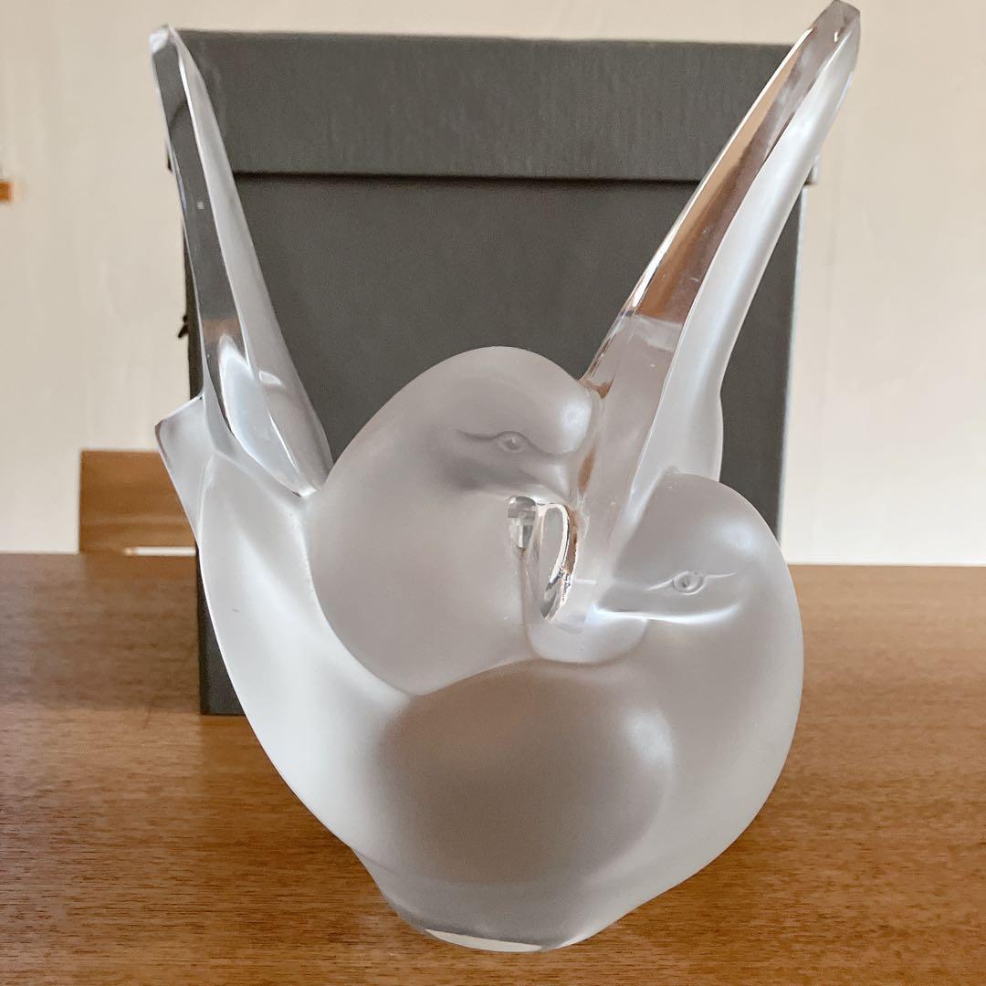 ラリック　花瓶　フラーベース　ハト　鳥　箱付き　シルヴィー　フロステッド ラリック 花瓶 フラーベース ハト 鳥 箱付き シルヴィー フロステッド