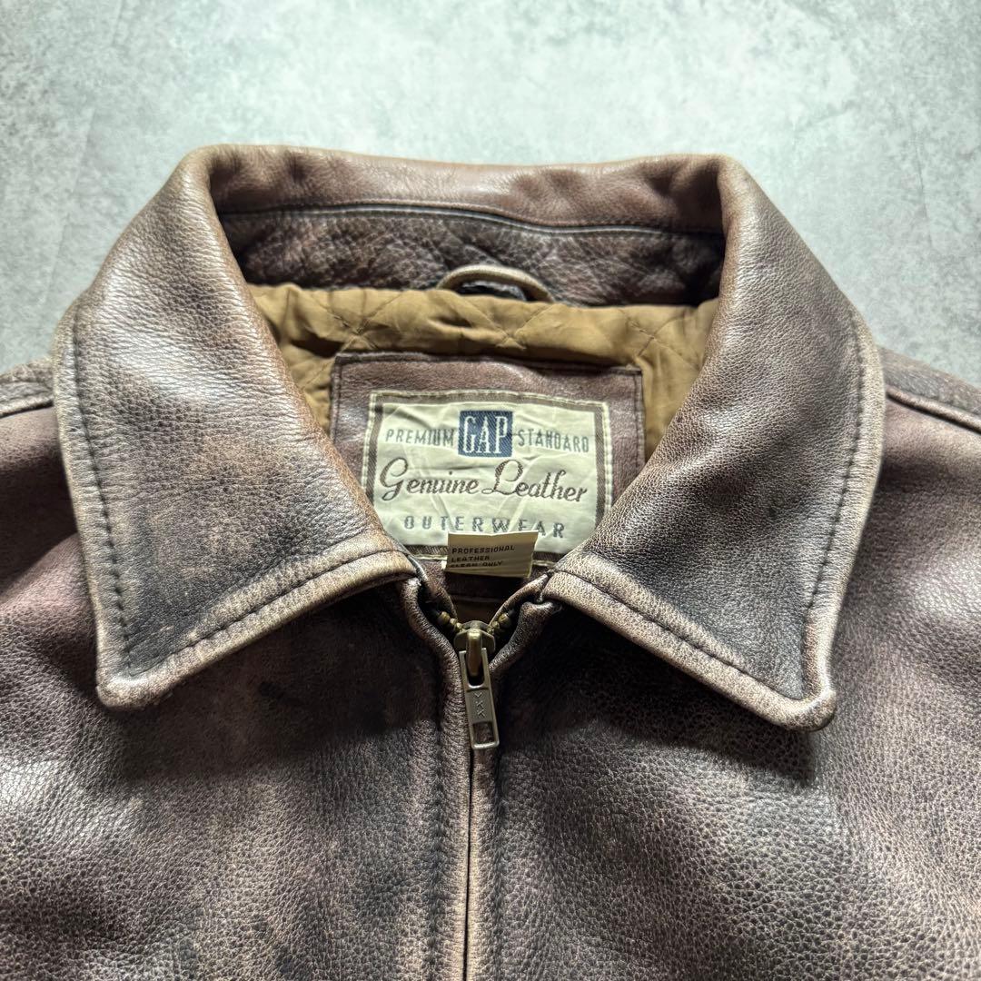 90s OLD GAP L シングルライダース プレミアムスタンダード レザー