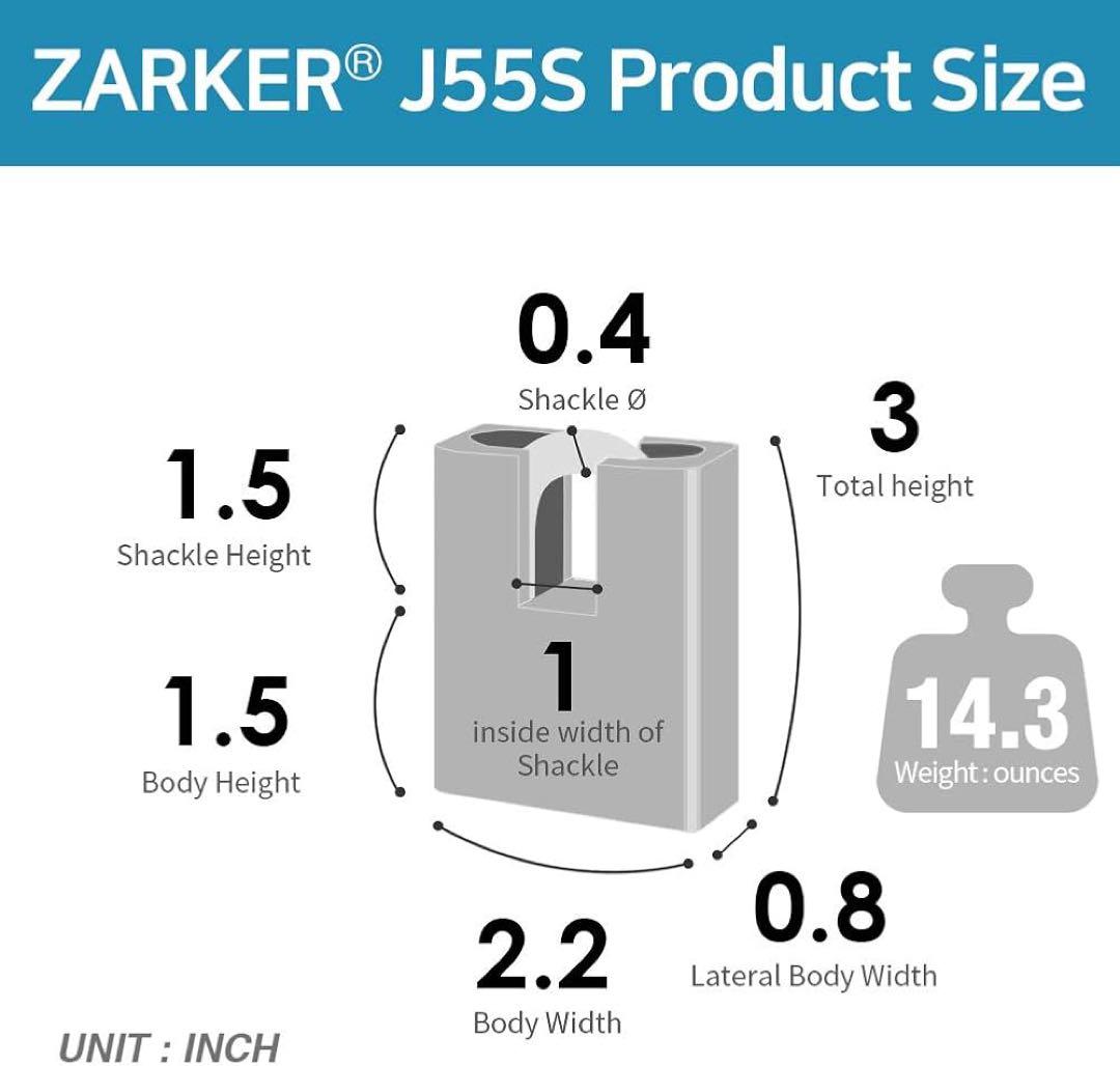 ザーカー ステンレススチール製防錆南京錠、コンテナ倉庫 鍵付き