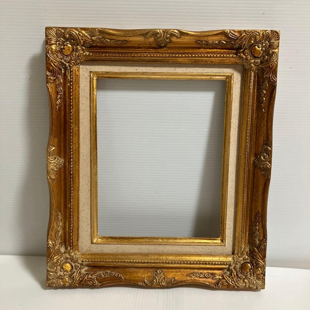 アンティーク ゴールド装飾木製油彩額縁 2セット