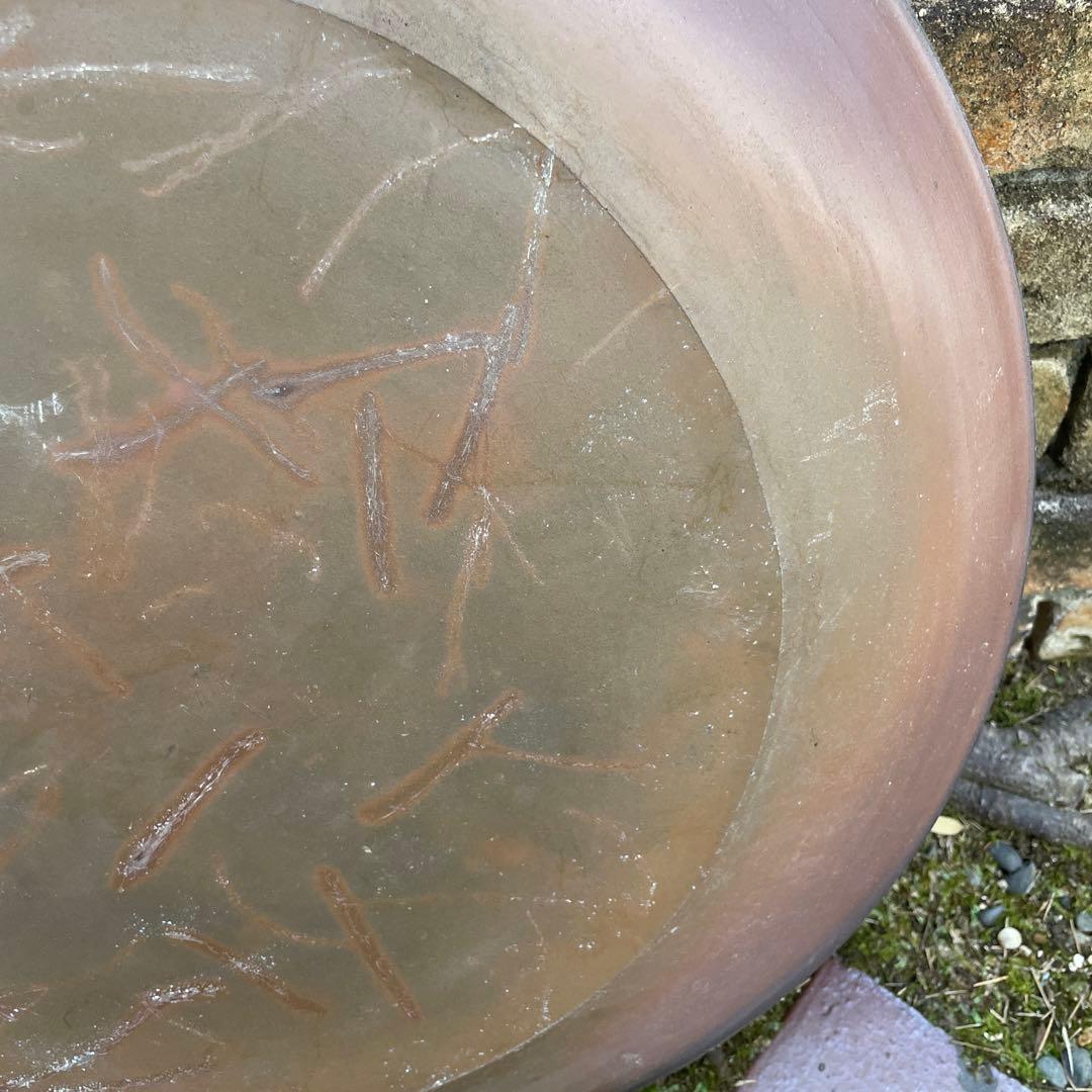 備前焼大皿陶器製　約60cm 作者銘有り
