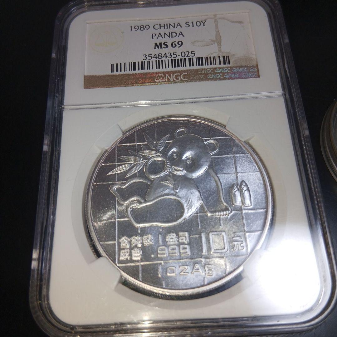 1989年 中国 10元 パンダ 黄銅貨