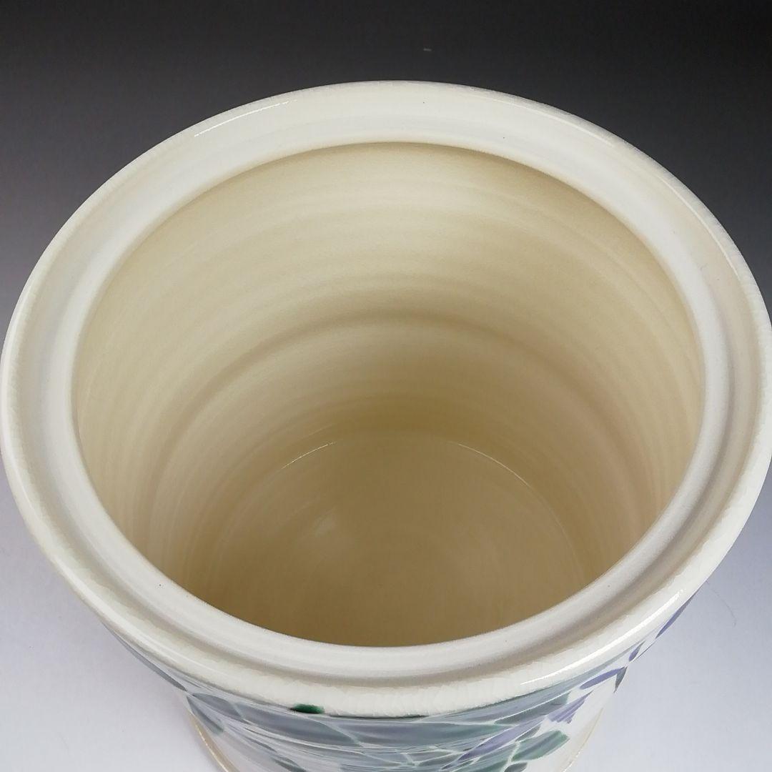 T985 水指 『青竹絵』『妙見窯 造』 共箱 茶道具