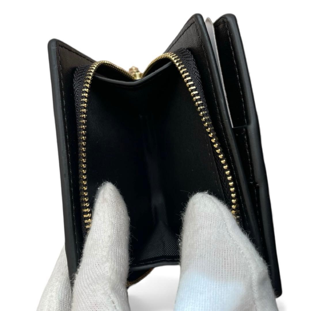 【新品・箱/袋/タグ付】COACH 折り財布　ブラック　二つ折り財布　レザー