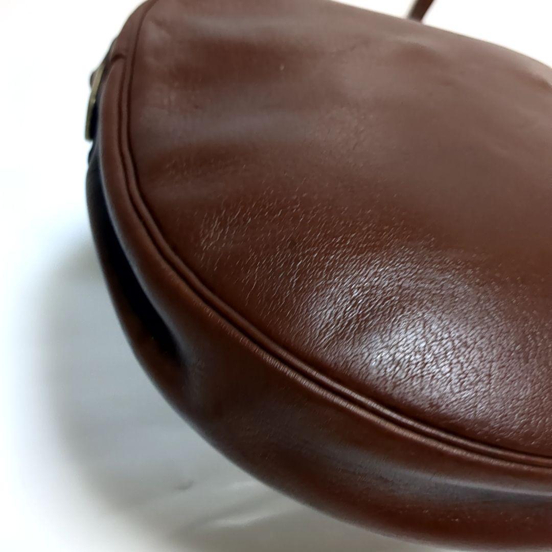 ✨クリスチャンディオール✨ショルダーバッグ ロゴ金具 レザー ブラウン