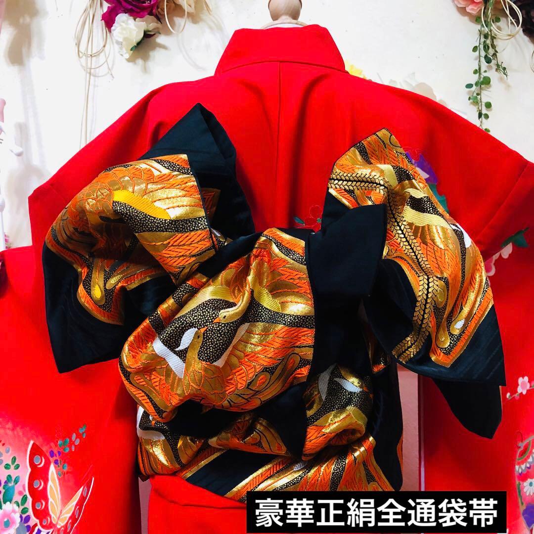 七五三七歳未使用着物‼️人気赤地暈し⭐︎手毬花々煌びやか際立つ⭐︎安心フルセット逸品