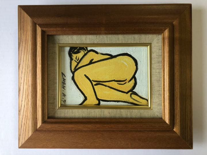 現代美術、真作保証CHEN GUIPING オリジナル油絵原画 午後の誘惑