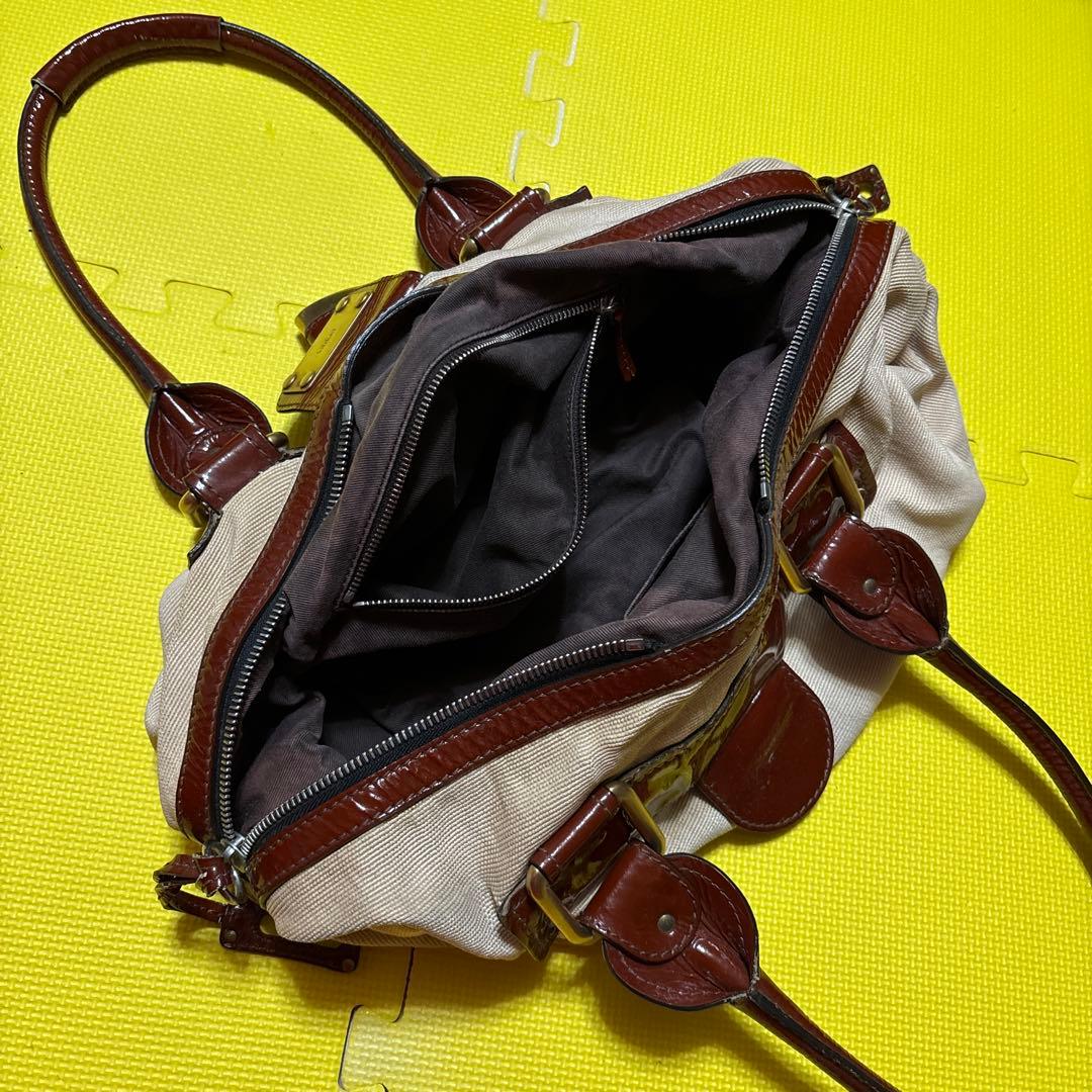 SeeByChloeベージュとブラウンのハンドバッグ