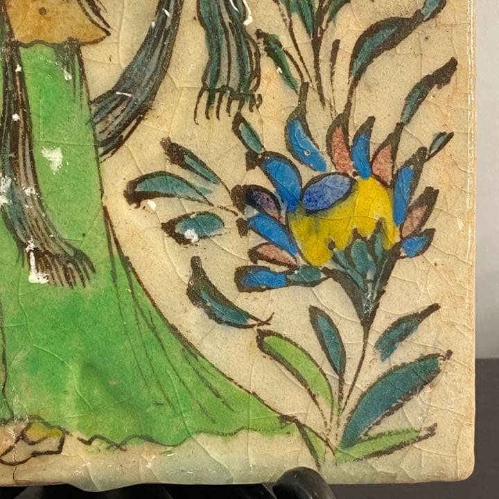 イラン19世紀 ペルシャ 陶板タイル飾り イスラム陶器 ヨーロッパ