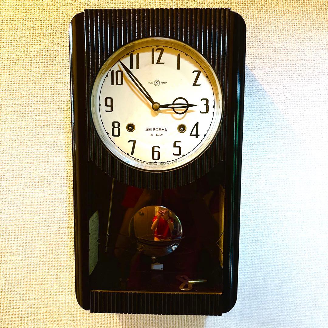 セイコー社SEIKOSHA 昭和レトロアンティーク振り子掛け時計完動品