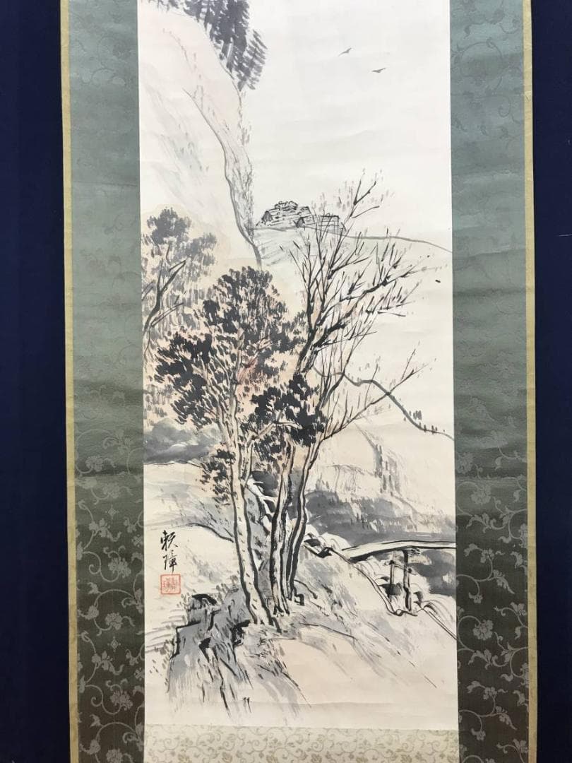 【真作】田中頼璋/秋景山水図/山水図/掛軸/名家伝来/AC-294