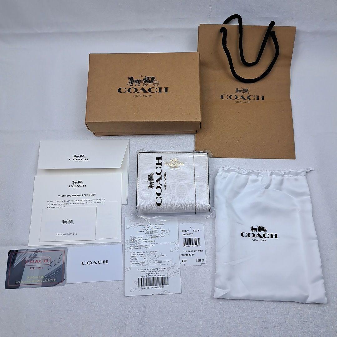 新品未使用　COACH　コーチ　折り財布　スナップウォレット　正規品　付属品多数