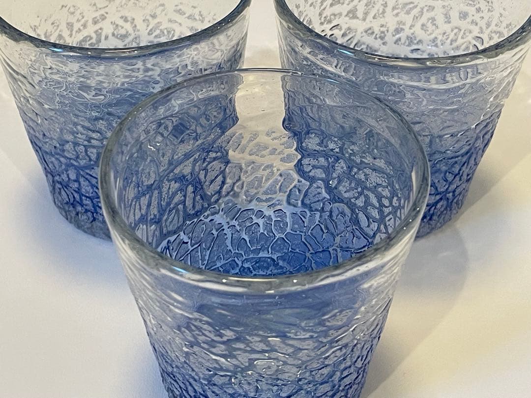 稲嶺盛吉 琉球グラス 3個セット 琉球宙吹ガラス工房「虹」