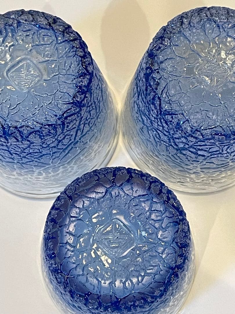 稲嶺盛吉 琉球グラス 3個セット 琉球宙吹ガラス工房「虹」