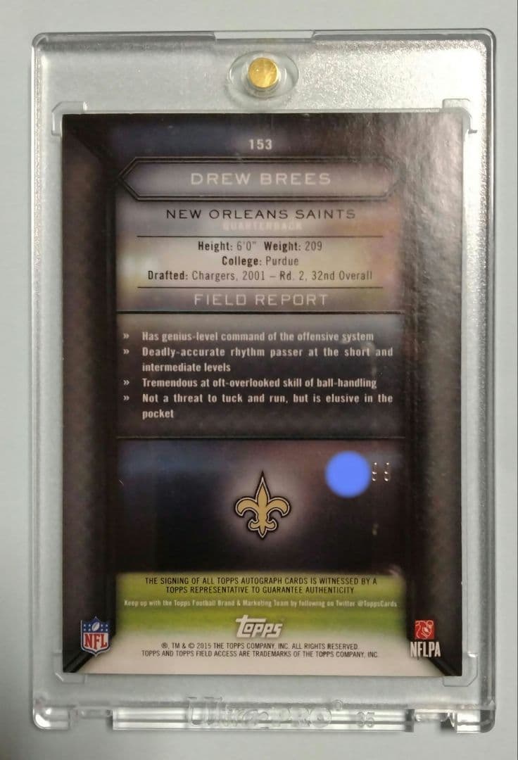 ドリュー ブリーズ DREW BREES 直筆サインカード AUTO NFL ドリュー