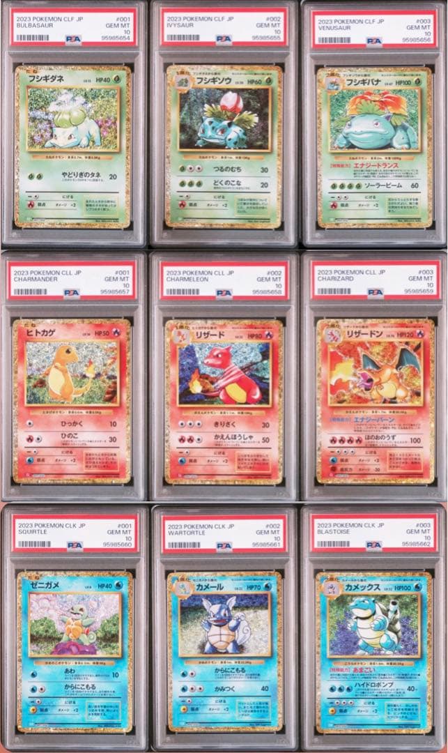 9連番】classic 御三家 進化ライン PSA10 連番