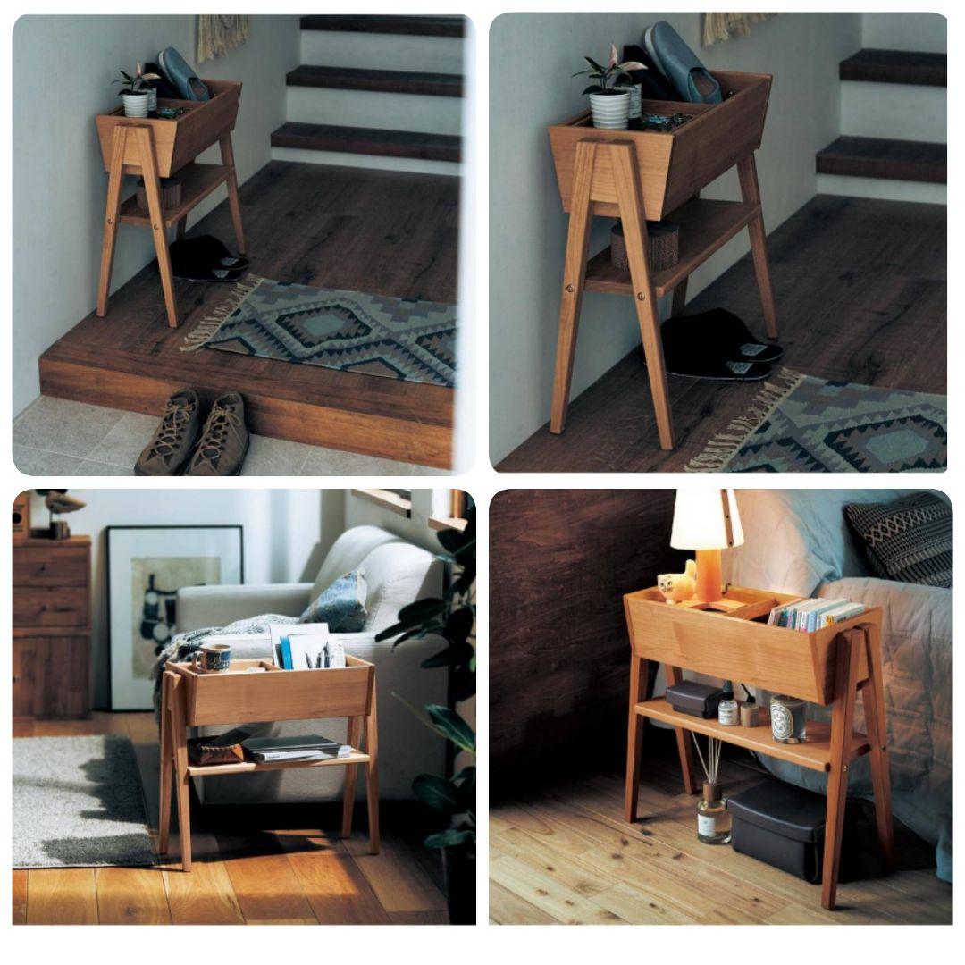 U.S. アメリカ ボンベイ サイドテーブル ラック ベッドサイド