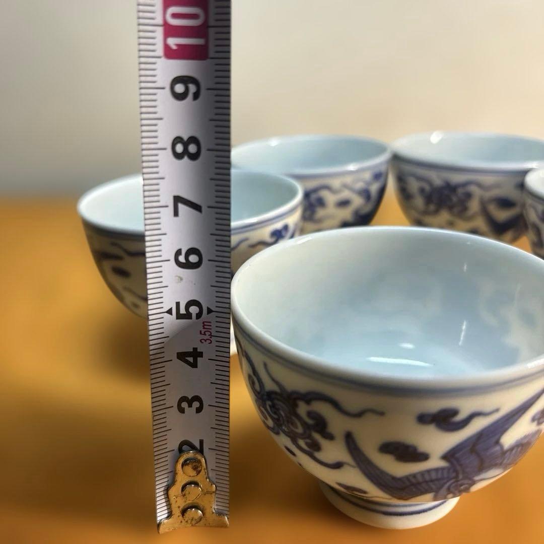 茶道具 京焼 華中亭道八製 染付青花茶碗 5点セット - メルカリ