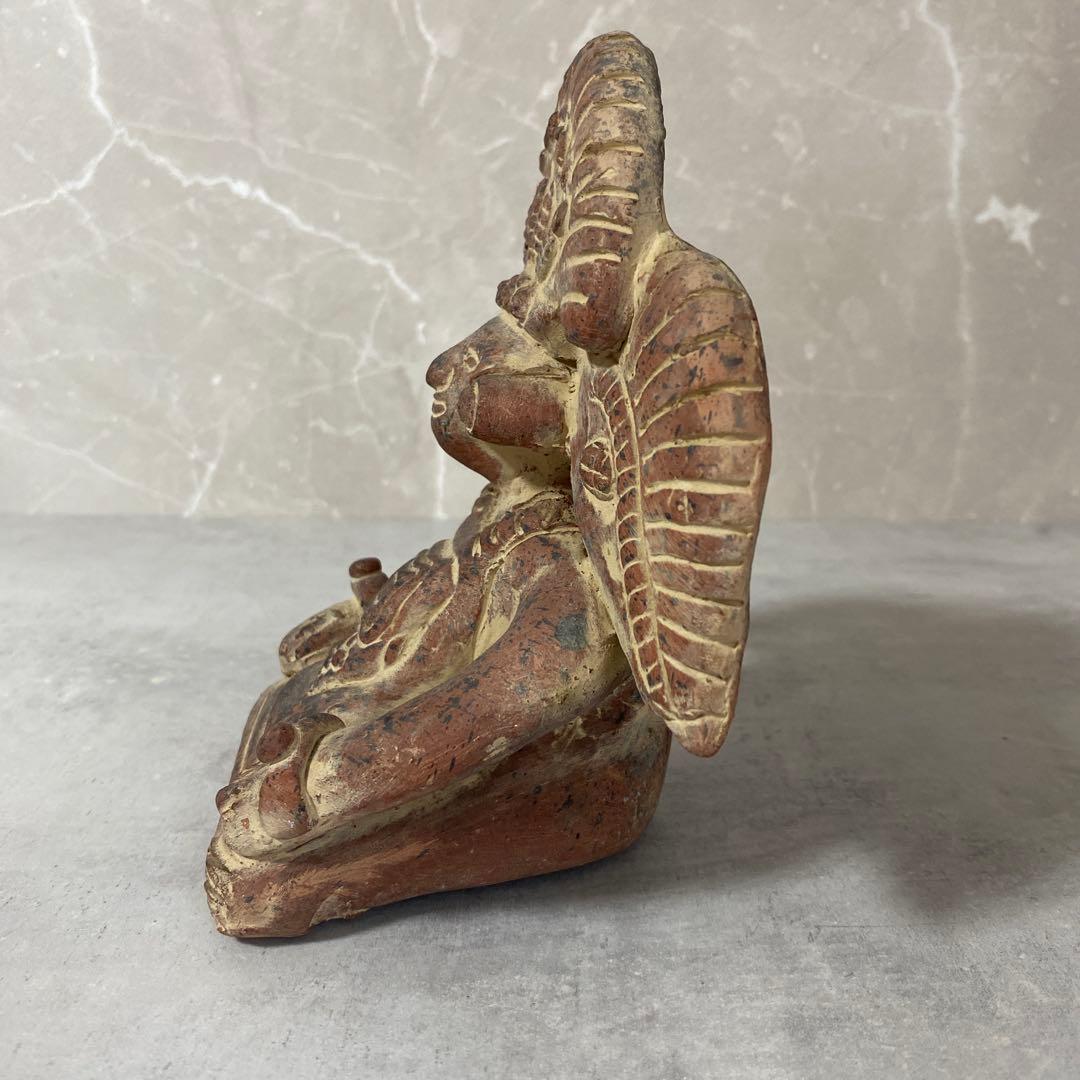 メキシコ マヤ文明 戦士の土人形 テコラッタ 素焼き ヴィンテージ