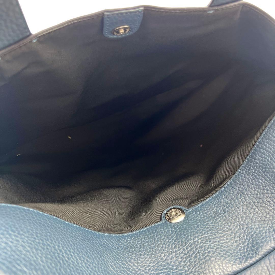 専用 COACH レザー ネイビー 2way ビジネスバッグ メンズ 9136