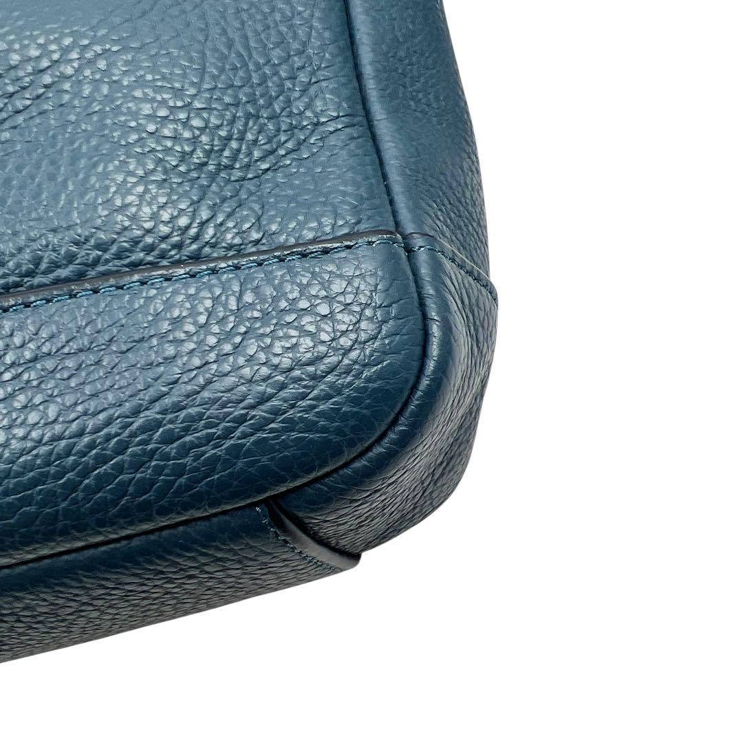 専用 COACH レザー ネイビー 2way ビジネスバッグ メンズ 9136
