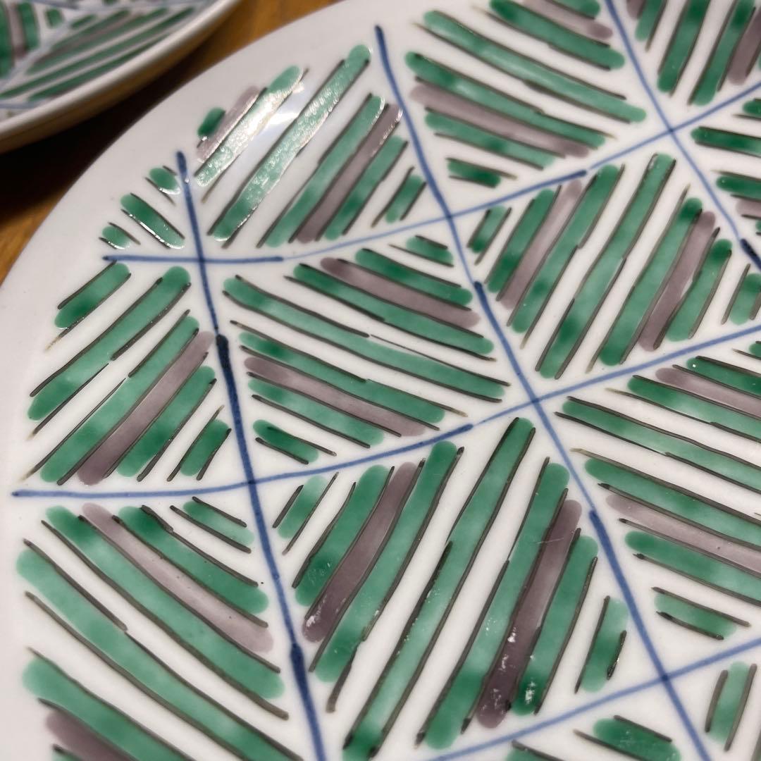 九谷焼 須田菁華 色絵綾紋皿 3枚