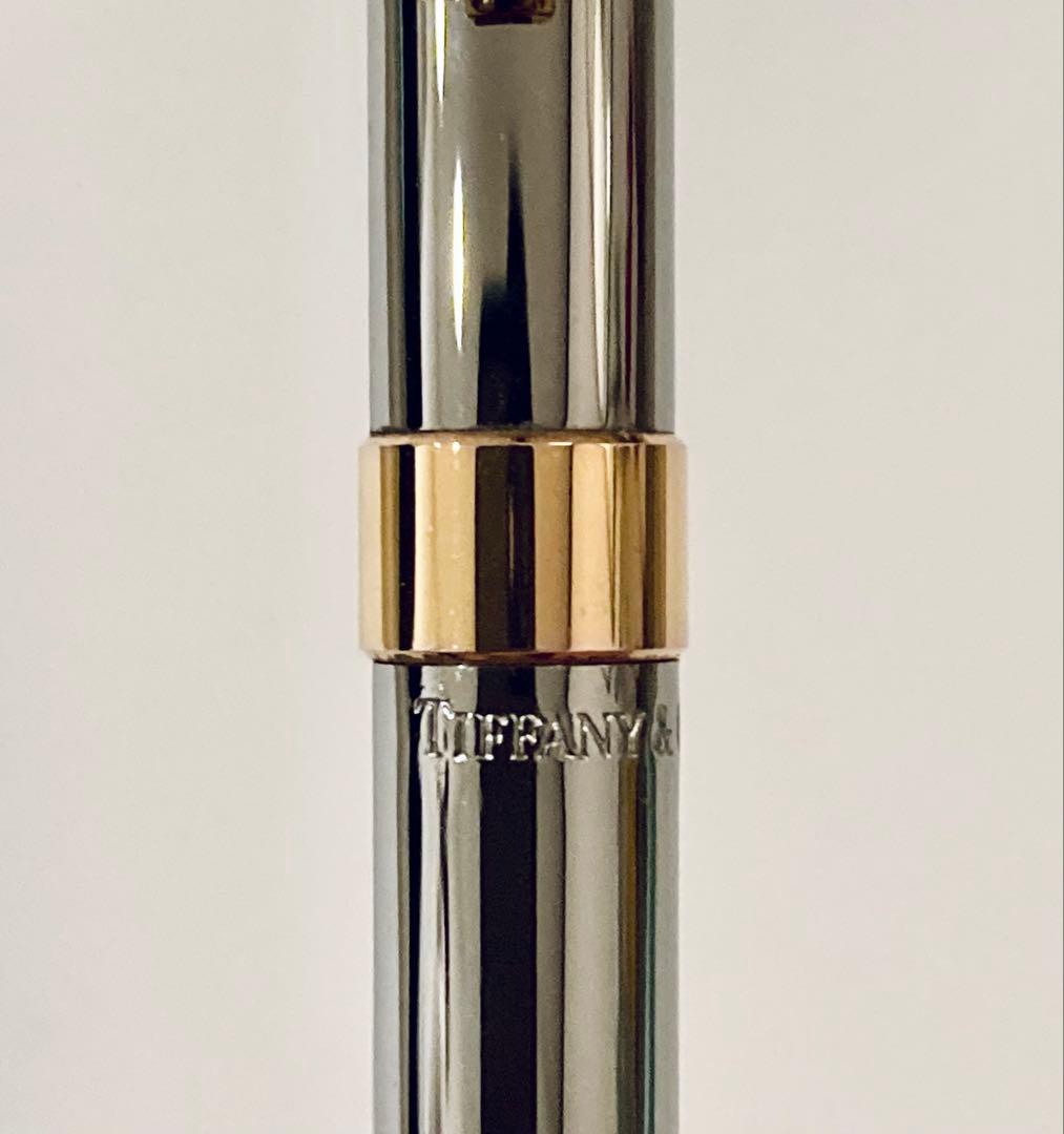 美品◆ティファニー Tクリップ高級ボールペン　Tiffany ルテニウムゴールド