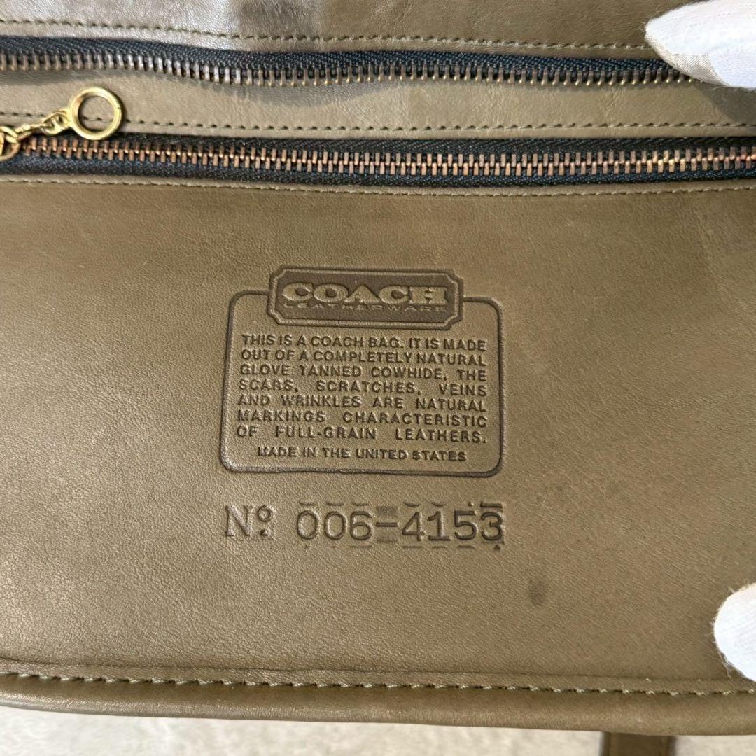 バッグ Vintage Coach Olive Green Fulton Bag